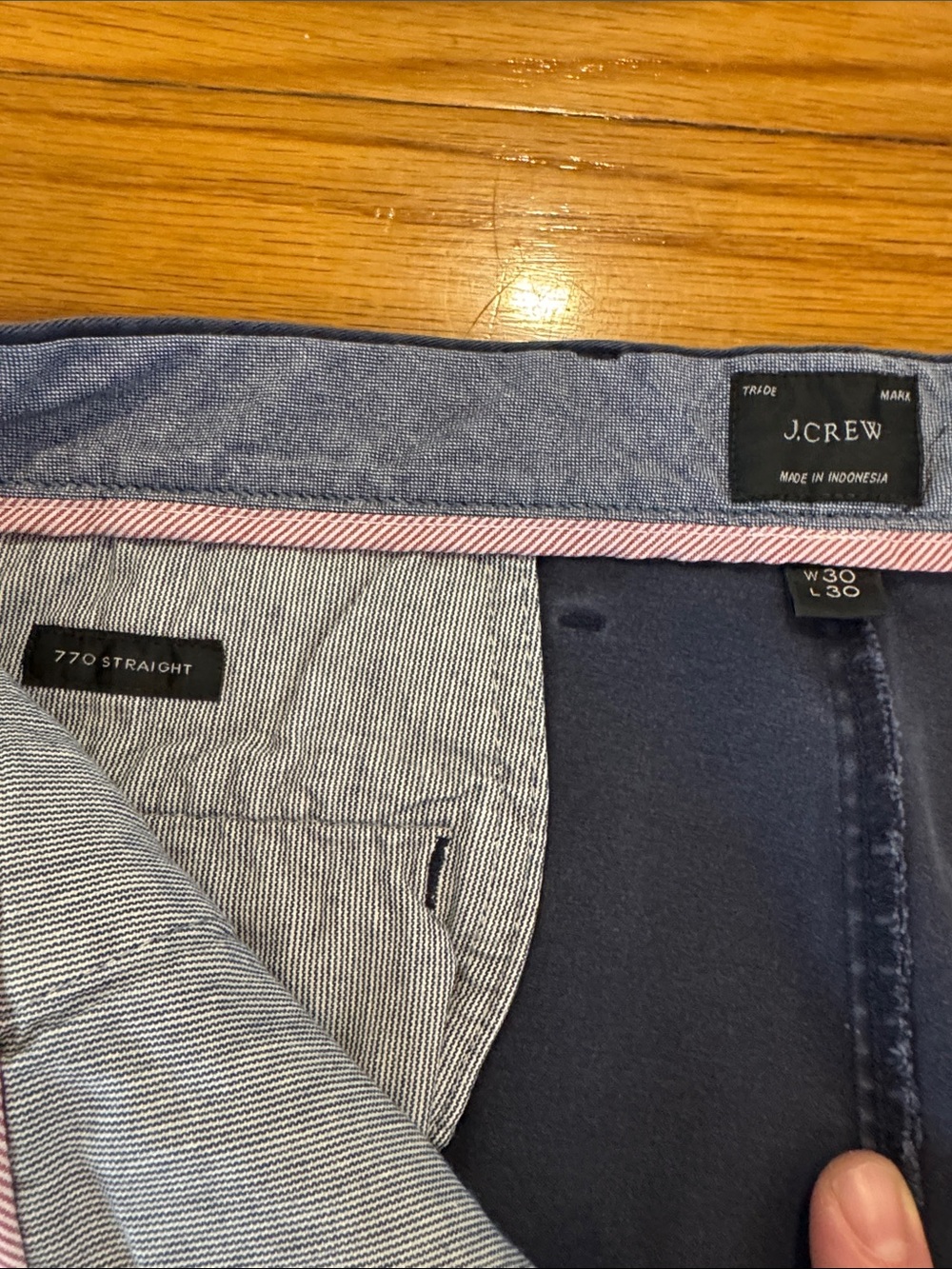 Men's J. Crew Navy Blue Casual Chino Pants 30x30 - Picture 4 of 5